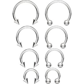 16G Surgical Steel Nose Septum Rings Gold Septum Ring Horseshoe Hoop Earring Eyebrow Tragus Helix Lip Rings Piercing Jewelry Ball Spike