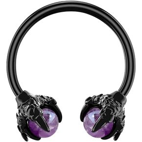 1-16 Gauge Black Claws Horseshoe Septum Nose Ear Lip Ring Stainless Steel Helix Tragus Piercing Jewelry