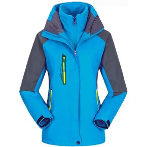 Amxiway Women's Mountain Waterproof Windproof Fleece 3 in 1 Jacket Ski Hooded Rain Coat