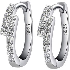 Hypoallergenic Sterling Silver Dainty Huggie Cute Mini Tiny Small 2 row Cubic Zircon Fashion Hoop Earrings For Women Girls Gifts