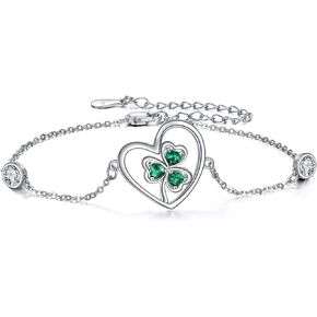Bracelets for Women 925 Sterling Silver Mustard Seed/Clover/Sunflower/Rose Flower/Evil Eye/Star/Infinity/Turtle/Witches Knot/Celtic/Cross Bracelet Jewelry Gift for Women Mother Wife Sisters