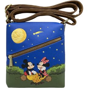 Loungefly Mickey, Minnie, & Friends Camping Scene Crossbody Passport Bag