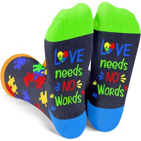 HAPPYPOP Gifts for Autistic Adults Women Men Mom Dad Teacher, Best Autism Awareness Gifts, Autistic Autism Puzzle Socks