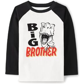 DDSOL Big Brother Little Brother Matching Shirt for Boys Announcement Long Sleeve Raglan Tees