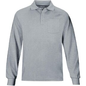 MOHEEN Men's Casual Solid Golf Shirts Outdoor Quick Dry Long Sleeve Moisture Wicking Performance Polo Shirt with Pocket