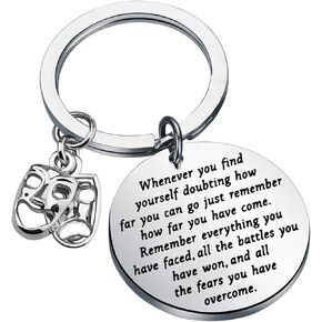 Lywjyb Birdgot Drama Mask Keychain Theater Jewelry Comedy Tragedy Masks keychain Inspirational Gift for Actor or Actress Gift
