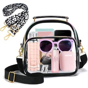 Hysagtek Clear Purses for Women Stadium, Clear Bag Stadium Approved Concert Clear Crossbody Bag See Through Handbag