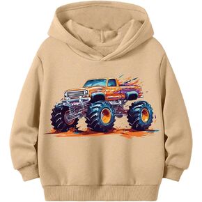 Floerns Boy's Graphic Print Long Sleeve Hooded Neck Loose Fit Sweatshirt