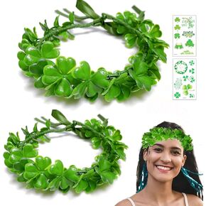 عصابات رأس شامروك لعيد القديس باتريك مع ملصقات، إكسسوارات يوم القديس باتريك للنساء والفتيات لوازم حفلات يوم القديس باتريك in Kuwait