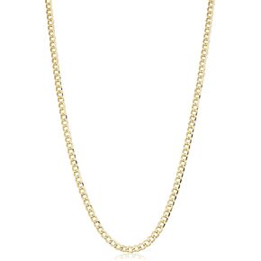 Kooljewelry 14k Yellow Gold Filled 3.2 mm High Polish Miami Cuban Curb Chain Necklace