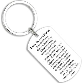 Truckers Prayer Gifts Keychain Trucker Driver Key Chains Gifts for Semi Truck Drivers Men Truck Keychain