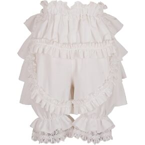سروال اليقطين الفيكتوري Kawaii Maid Ruffle Bloomer مقاس كبير بنطلونات نسائية