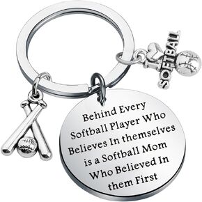 ENSIANTH Softball Mom Appreciation Gift Softball Coach Gift Team Mom Keychain Mother’s Day Gift Softball Player Keychain