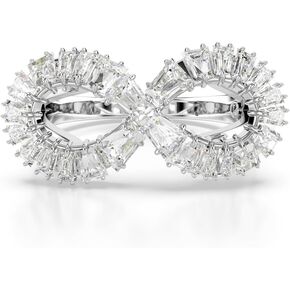 Swarovski Hyperbola Cocktail Ring, Infinity Motif, Clear Crystals, Rhodium Finished Metal