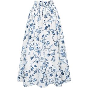 Scarlet Darkness Maxi Skirts for Women A Line Flowy Skirt with Pockets