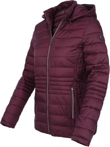 Womens Puffer Jacket Lightweight Packable Long Winter Coats Waterproof Down Jacket, Burgundy L in Kuwait