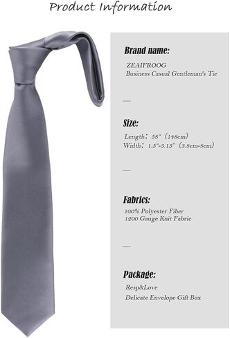 ZEAIFROOG Men's Ties Solid-Colored Knit Formal Grey Ties for Men 3.15" (8cm) in Saudi Arabia