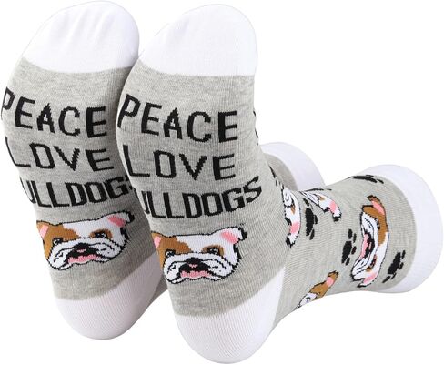BDPWSS Bulldog Socks Bulldog Lover Gift Peace Love Bulldogs Gift For Women Bulldog Mom Gift Bulldog Owner Gift Dog Lover Gift in Saudi Arabia