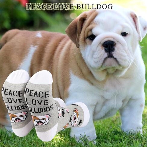 BDPWSS Bulldog Socks Bulldog Lover Gift Peace Love Bulldogs Gift For Women Bulldog Mom Gift Bulldog Owner Gift Dog Lover Gift in Saudi Arabia