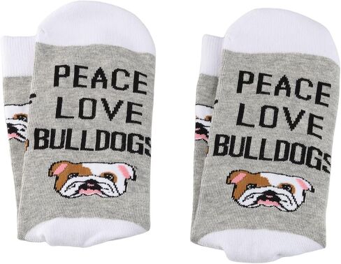 BDPWSS Bulldog Socks Bulldog Lover Gift Peace Love Bulldogs Gift For Women Bulldog Mom Gift Bulldog Owner Gift Dog Lover Gift in Saudi Arabia