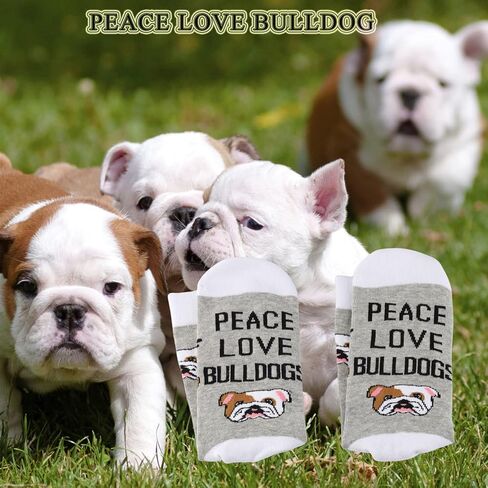 BDPWSS Bulldog Socks Bulldog Lover Gift Peace Love Bulldogs Gift For Women Bulldog Mom Gift Bulldog Owner Gift Dog Lover Gift in Saudi Arabia