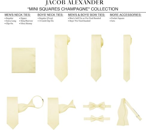 Jacob Alexander Men's Ultra Skinny Woven Subtle Mini Squares Neck Tie in Saudi Arabia