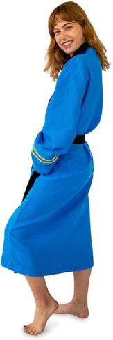 روب فاكتوري رداء حمام للكبار من ستار تريك: رداء حمام قطني منسوج بنمط وافل من السلسلة الأصلية | أزرق طبي، أزرق، مقاس واحد, أزرق, مقاس واحد in Kuwait