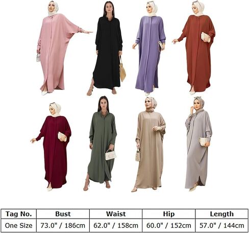 اوديزلي عباية رمضان اسلامية باكمام جناح الخفاش للنساء، فستان صلاة قفطان دبي اسلامي فضفاض ماكسي in Saudi Arabia