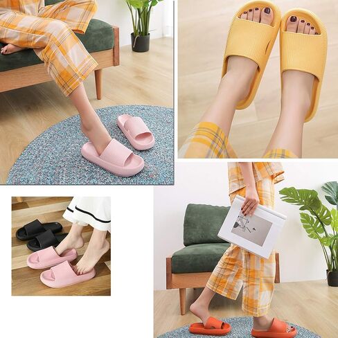 شباشب سحابة من Athlefit أحذية استحمام للحمام مضادة للانزلاق مريحة ومبطنة بمنصة سميكة وناعمة in Kuwait