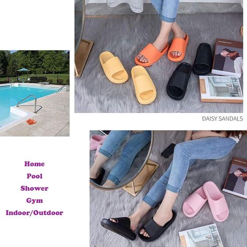 شباشب سحابة من Athlefit أحذية استحمام للحمام مضادة للانزلاق مريحة ومبطنة بمنصة سميكة وناعمة in Kuwait