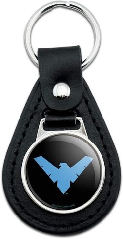 GRAPHICS & MORE Black Leather Batman Nightwing Logo Keychain in Saudi Arabia