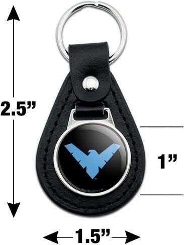 GRAPHICS & MORE Black Leather Batman Nightwing Logo Keychain in Saudi Arabia