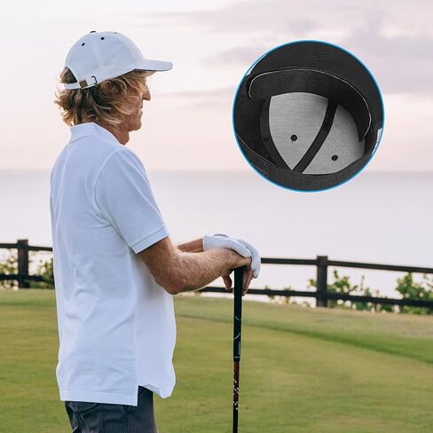 PATIKIL 9" Golf Hat Sweat Liner, 100 Pcs Disposable Cap Sweat Guard Liner Cap Absorbent Sweat Pad for Sun Hat, Golf/Baseball/Tennis Hats, Black White in Saudi Arabia