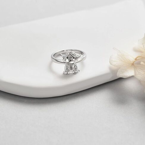 YAFEINI Highland Cow Rings Sterling Silver Animal Cow Rings Jewelry for Girls Daughter in Saudi Arabia