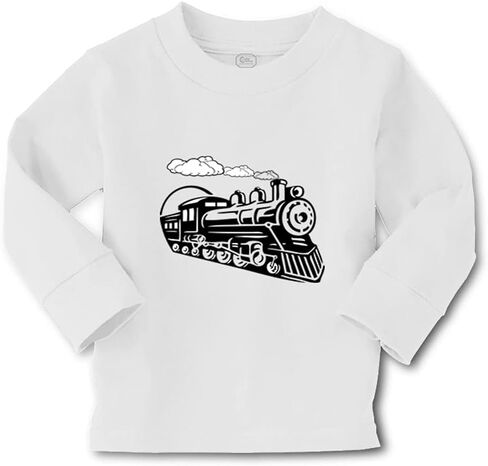 Kids Long Sleeve T Shirt Vintage Trains Cotton Boy & Girl Clothes in Kuwait