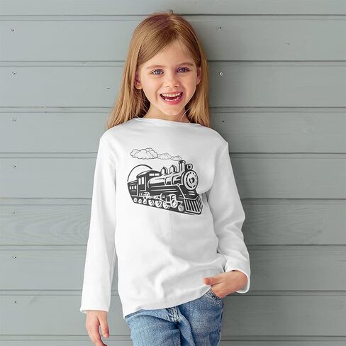 Kids Long Sleeve T Shirt Vintage Trains Cotton Boy & Girl Clothes in Saudi Arabia