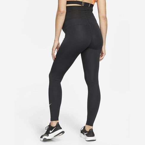 بنطال ضيق للنساء من Nike One (M) عالي الخصر (للحمل)، مقاس SS أسود/أبيض in Saudi Arabia
