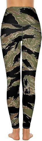 Workout Leggings, Tiger Stripe Camo Yoga Pants, High Waist Gym Leggings with Pockets for Women in Saudi Arabia