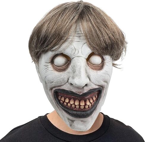 AQKILO® قناع الساحرة المبتسمة الرعب الشر اللاتكس أقنعة واقعية كاملة الرأس فستان فاخر لحفلات الهالوين كرنفال in Kuwait