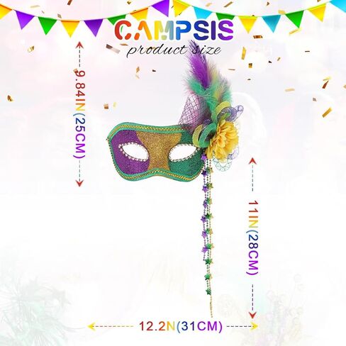 Campsis Women Mardi Gras Mask Flower Masquerade Masks Feather Carnival Costume Mask Rave Ball Prom Party Accessory in Saudi Arabia