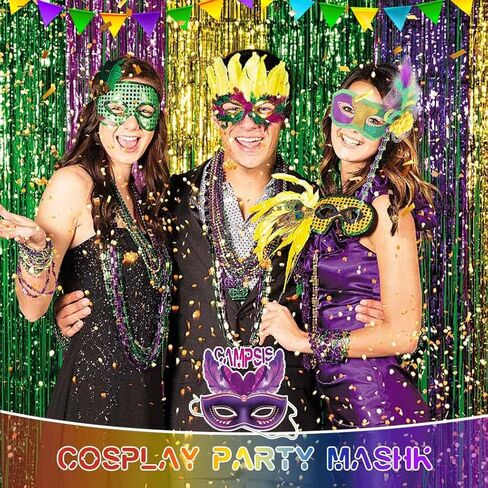 Campsis Women Mardi Gras Mask Flower Masquerade Masks Feather Carnival Costume Mask Rave Ball Prom Party Accessory in Saudi Arabia