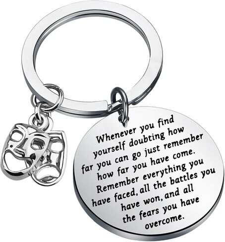 Lywjyb Birdgot Drama Mask Keychain Theater Jewelry Comedy Tragedy Masks keychain Inspirational Gift for Actor or Actress Gift in Saudi Arabia