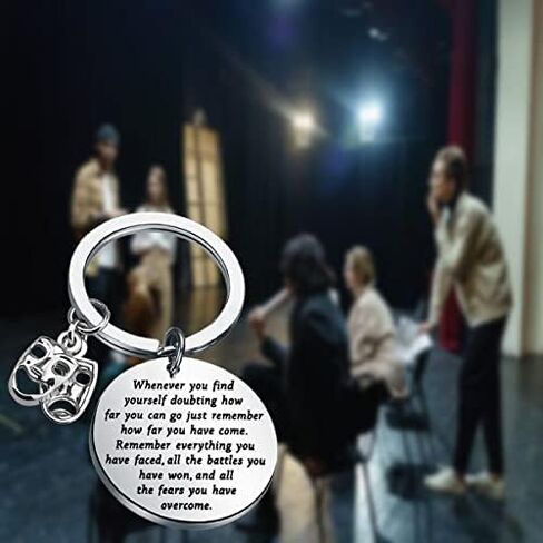 Lywjyb Birdgot Drama Mask Keychain Theater Jewelry Comedy Tragedy Masks keychain Inspirational Gift for Actor or Actress Gift in Saudi Arabia