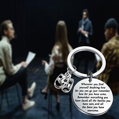 Lywjyb Birdgot Drama Mask Keychain Theater Jewelry Comedy Tragedy Masks keychain Inspirational Gift for Actor or Actress Gift in Saudi Arabia
