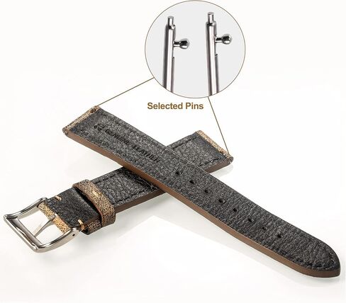 torbollo Leather Watch Band for Men, Quick Release Strap Top Grain Calfskin Real Leather Soft Vintage Replacement of 18mm, 20mm or 22mm for Men Women in Saudi Arabia