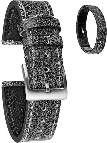 torbollo Leather Watch Band for Men, Quick Release Strap Top Grain Calfskin Real Leather Soft Vintage Replacement of 18mm, 20mm or 22mm for Men Women in Saudi Arabia