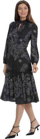 Maggy London Women's Banded Mock Neck Fit and Flare Dress in Kuwait