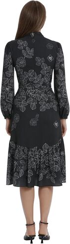 Maggy London Women's Banded Mock Neck Fit and Flare Dress in Kuwait
