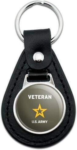 GRAPHICS & MORE Black Leather U.S. Army Veteran Logo Keychain in Saudi Arabia