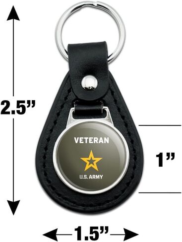 GRAPHICS & MORE Black Leather U.S. Army Veteran Logo Keychain in Saudi Arabia
